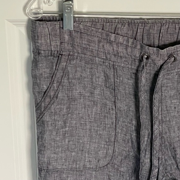 Athleta Bali heathered linen drawstring wide leg Pants 47157 - Picture 4 of 15